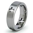 7mm Titanium Ring with Cut Out Crosses (Sizes 8-12)