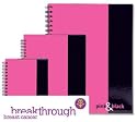 Oxford Pink and Black A4 Wirebound Notebook for Breast Cancer Charity Feint Ruled 140 Pages Ref M70007