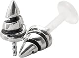 GOTHIC SPIKE - 925 Sterling Silver & Bioplast Tragus Piercing Earring Stud or Labret Lip Ring