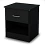 South Shore Libra 1-Drawer Nightstand, Pure Black
