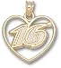 Driver Number 16 Heart 10K Charm/Pendant