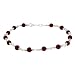 Sterling Silver .925 Genuine Garnet Stone Bead Link Bracelet