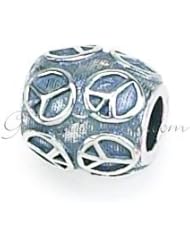 Sterling silver Peace Symbols Sign Zable Bead BZ1424.99