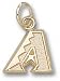 Arizona Diamondbacks Solid 10K Gold ''A'' 3/8'' Pendant