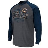 NFL Men's Chicago Bears BSD Long Sleeve Henley Tee (Charcoal/Traditional Navy, Medium)