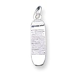 Sterling Silver Skateboard Charm with 20 inch Sterling Silver Chain