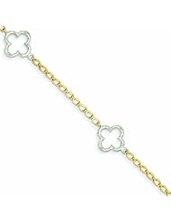 Genuine 14K Two-Tone Fancy Bracelet 7.25 Inches 2 Grams Of Gold 100% Satisfaction Guaranteed.