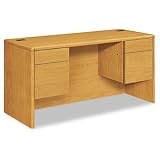 HON 10765CC - 10700 Kneespace Credenza, 3/4 Height Pedestals, 60w x 24d x 29-1/2h, Harvest