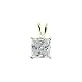 18kt Gold over Sterling Silver 8mm White CZ Square Pendant
