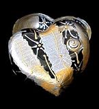 Angel Wings Design - Hand Painted - Heart Shaped Box - 2 pieces - 4.5 inch diameter