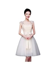 Cocktail  Lace-Up Tulle Summer Bridesmaid Dress/Wedding Party Dress  With a Bow(s)