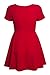 Women's Scoop Neck Short Sleeve Fit and Flare Plus Size Knit Swing Dress