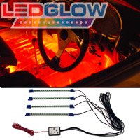 Best Price 4pc. Red LED Interior Underdash Lighting Kit