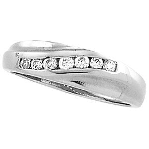 Platinum Diamond Wedding Band Duo - Lady's Ring - 0.17 Ct.