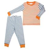 Striped Long Johns - Blue/Orange (Organic Cotton) (2T)