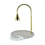 Contemporary Brass Single Lamp Round Carving Station Base Color: White Granite by 