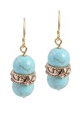 Barse Bronze Turquoise Howlite Beaded Drop Earrings