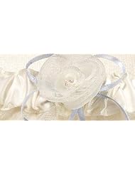 24-7 Accessories Satin and Organza Bridal Garter Sets Ivory Blue by 