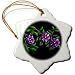 Pretty purple flowers with yellow center They are sometimes known as a Potato Bush flower - 3 Inch Snowflake Porcelain Ornament