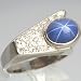 An Estate 14K White Gold Lab Created Sapphire & Diamond Ring