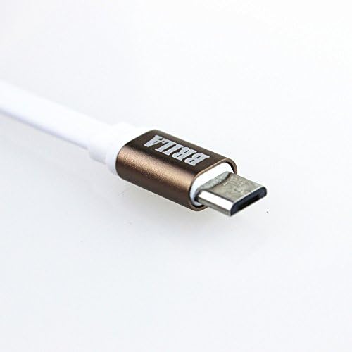 BRILA 0.5ft 0.15M On-The-Go Universal Micro USB 2.0 Charging Data Cable, Aluminium Connector Noodle Flat Charging Cable for Galaxy S5, S4, S3, Note 3, Note 4, Note 10.3, Note 2, Galaxy Tab, HTC One M8, M7, Lg G3, G2, Moto G, Nexus 10, Nexus 7, Nexus 10, Bluetooth Speakers, Powerbank, GPS and All Micro USB Powered Devices. (Length:0.5ft 0.15M)