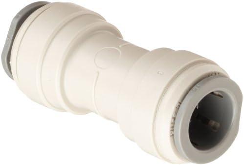 Celcon Push-to-Connect Tube Fitting, Acetal Copolymer, Straight Coupler, 1/4" Tube OD
