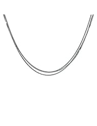 18K White Gold 3 Strands Wheat Necklace 16 Inch