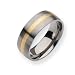 Contemporary Titanium 14k Gold Inlay 8mm Brushed Band Size 6-13 - by Chisel