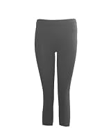 Dark Gray Seamless Capri Leggings Three Quarter Length