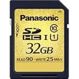 Panasonic UHS-1 Class 10 32GB SDHC Memory Card, 90MB/s Transfer Speed