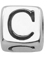 Persona Sterling Silver Sterling Silver Initial "C" Charm fits Pandora, Troll & Chamilia European Charm Bracelets