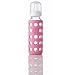 Lifefactory Glass Baby Bottle with Silicone Sleeve Pink, 9 Ounce