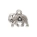 Fine Silver Plated Lead-Free Pewter Indian Elephant Charm 12MM (1)