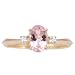 14K Yellow Gold Morganite and White Sapphire Exotic Gemstone Solitaire Ring, Size 7