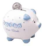 Russ Berrie Baby's First Piggy Bank, Blue
