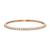 18k Rose Gold Flexible 1.38ct Diamond Bangle - 7 Inch