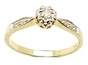 9ct Yellow Gold 0.05CT Diamond Solitaire Engagement Ring Diamond Set Shoulders