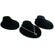 3 Black Velvet Necklace Busts Slatwall Jewelry Displays