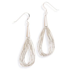10-strand Liquid Silver Earrings