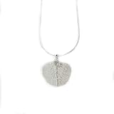 925 Silver Small Aspen Leaf Necklace- 18.