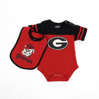 Georgia Bulldogs Infant Sideline Onesie w/Bib - Toddler (9-12 Months)