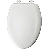 Bemis 1200SLOWT 000 Plastic Toilet Seat featuring WhisperClose and EasyClean & Change Hinges, Elongated, White