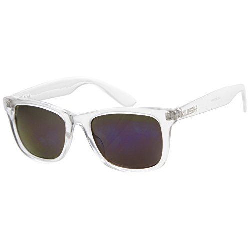 KUSH - KUSH Horn Rimmed Sunglasses With UV400 Protected Mirrored Lens