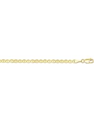 10K Yellow Gold 4.50mm Diamond Cut Mariner Link Chain Bracelet with Lobster Clasp