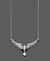 Fossil Silvertone Mixed Metal Bird Pendant Necklace