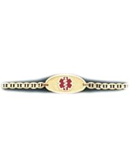 10K Yellow Gold Medical Alert ID Mariner Chain Bracelet - Length 8 Inch