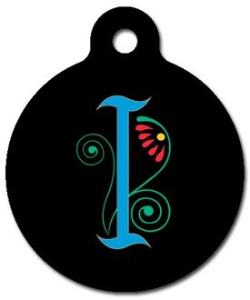 Monogram Letter I Pet ID Tag for Dogs and Cats