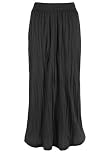 Avenue Plus Size Solid Crinkle Maxi Skirt