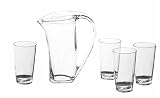 CreativeWare Geo Set of Four 20 Ounce Acrylic Tumblers With 2 Quart Pitcher