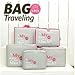 Romantic Gift 2 Days Delivery 5 Pcs Packing Cubes/Storage bags/Travel Duffle Bags (Gray)
